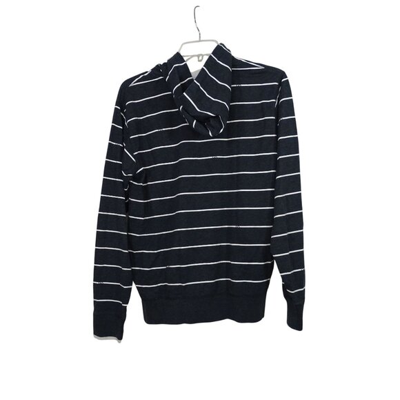 Billabong Striped Full Zip Hoodie Jacket Men Size L Charcoal Gray White Pockets - Picture 4 of 11